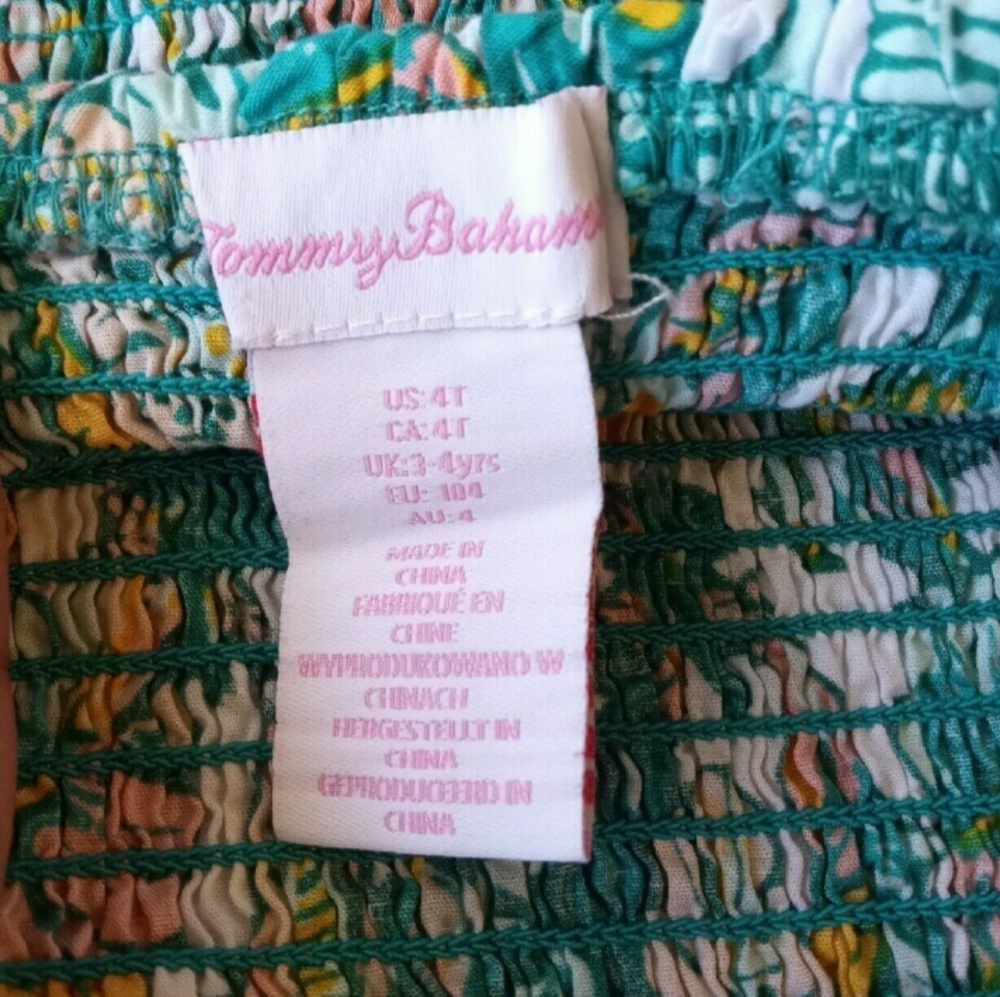 SOLD!Tommy Bahama 4T Toddler Girl romper Tropical Print Summer - Picture 2 of 4